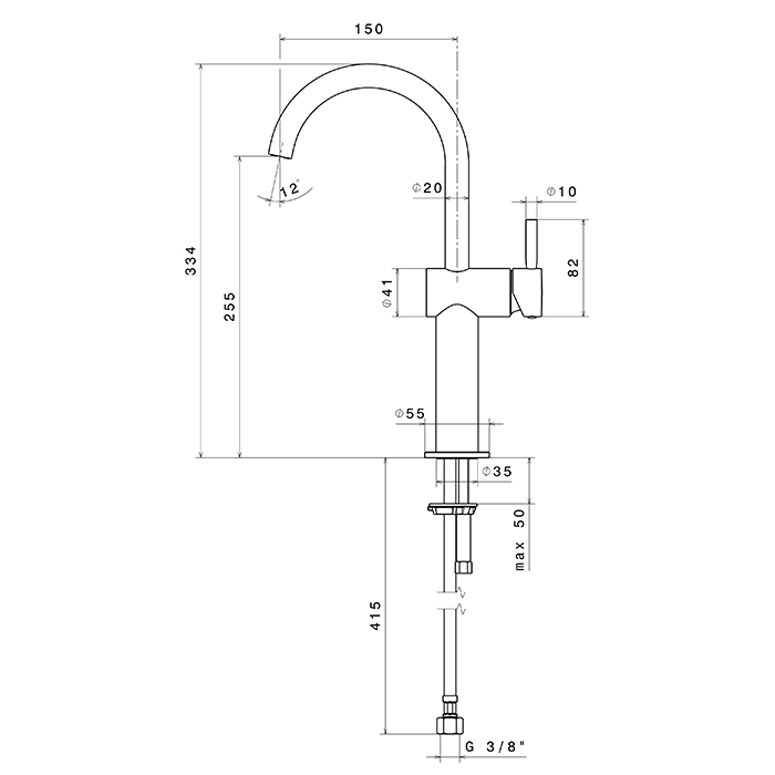 Newform Blink Смеситель для раковины, 1 отв., высокий, цвет: PVD copper bronze