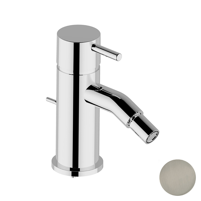 Cisal Less New Смеситель для биде, на 1 отВ., с донным клапаном, цвет: никель матовый