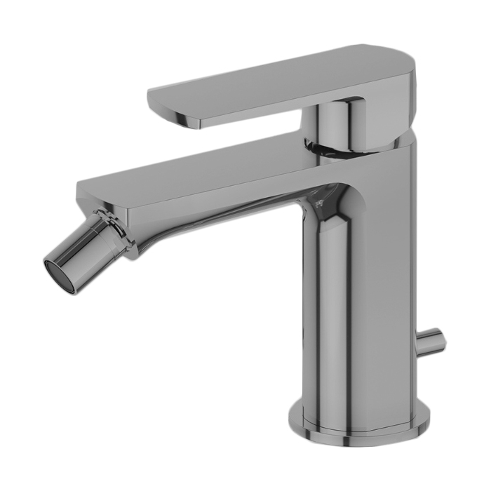 Newform Haka Смеситель для биде, 1 отв., с донным клапаном, цвет: PVD brushed stainless steel