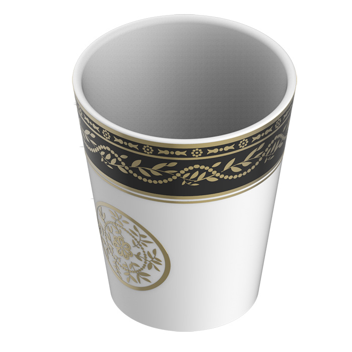  THG Marquise noir décor Or Стакан керамический, настольный, декор черный/золото, цвет: белый