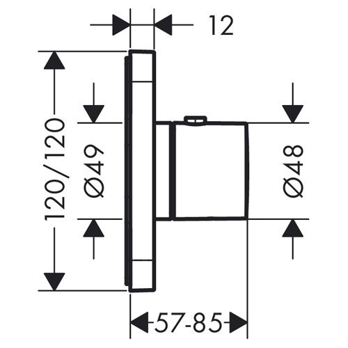 Axor Citterio E, Термостат 12 x 12, скрытый монтаж, внешняя часть, цвет: хром