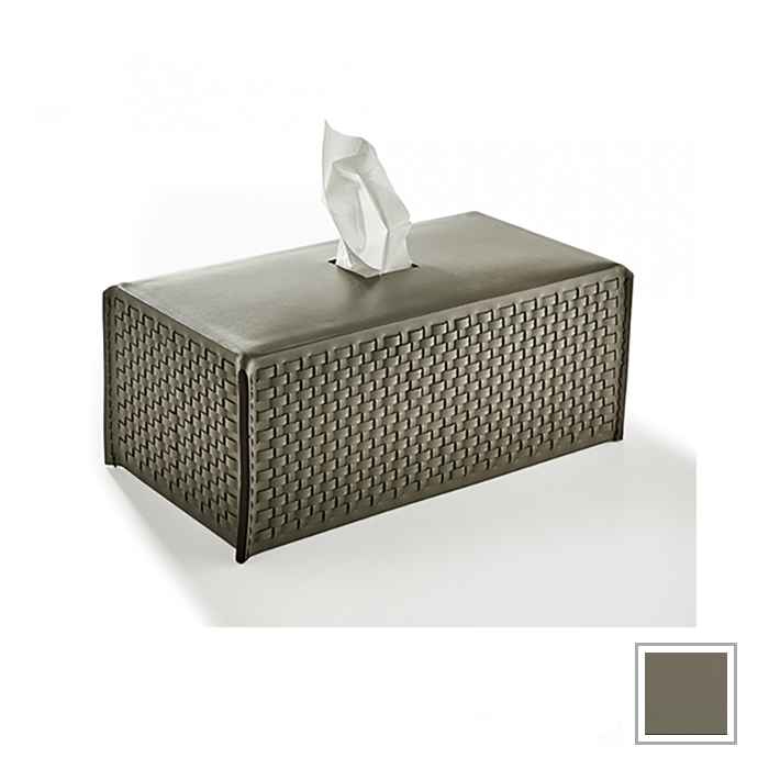 3SC Hilton Контейнер для бумажных салфеток 29х10х14см., настольный, плетеная кожа, цвет: Tortora