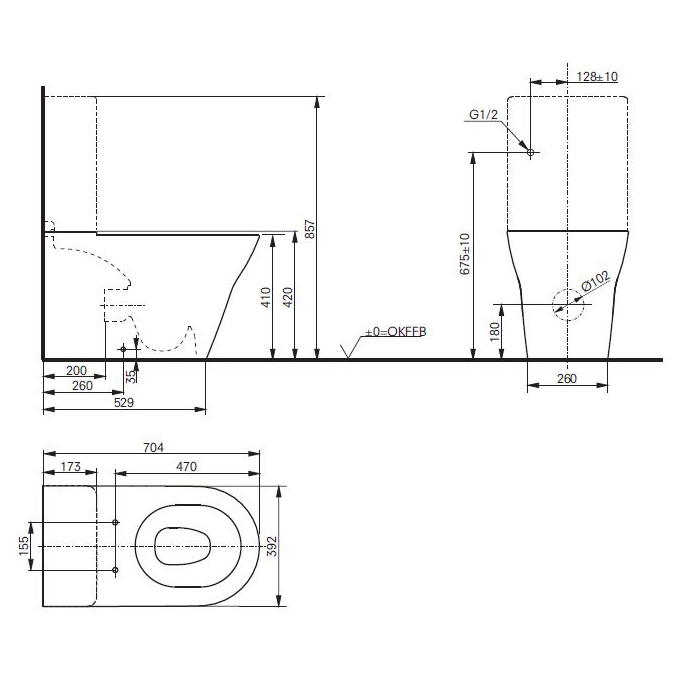 TOTO MH Унитаз моноблок 39.2x70.4x41см, безободковый, Tornado Flush, CeFiONtect, цвет: белый