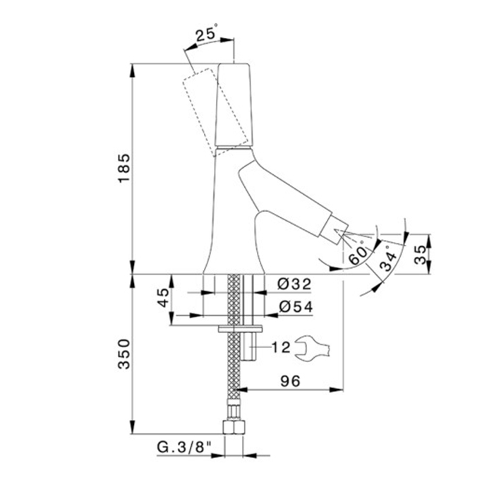 Cisal Vita Смеситель для биде, на 1 отв, цвет: черный матовый