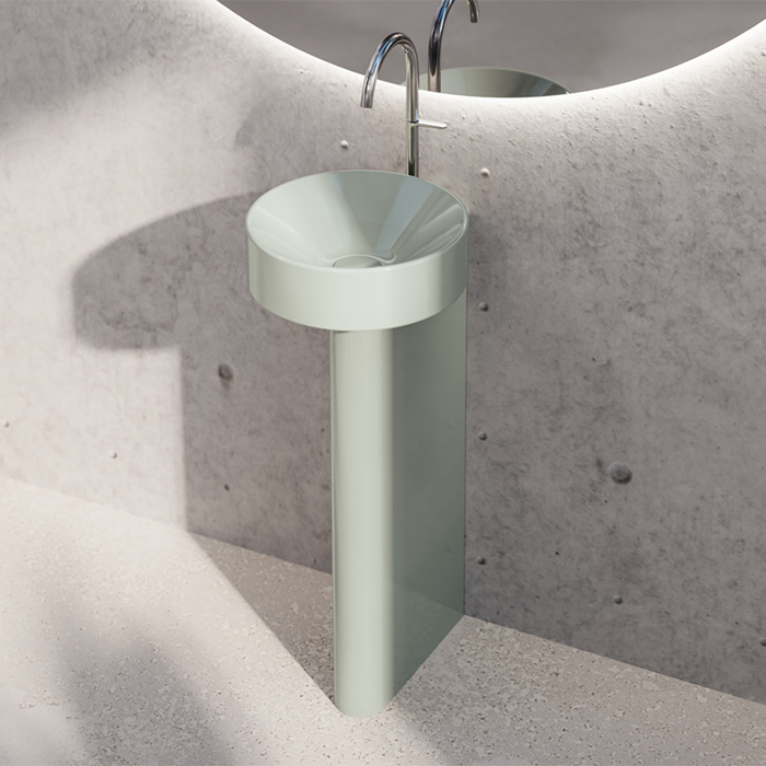 BETTE Suno Pedestal Раковина напольная 34x84cм, с 1 отв., BetteGlasur® Plus, цвет: Salvia