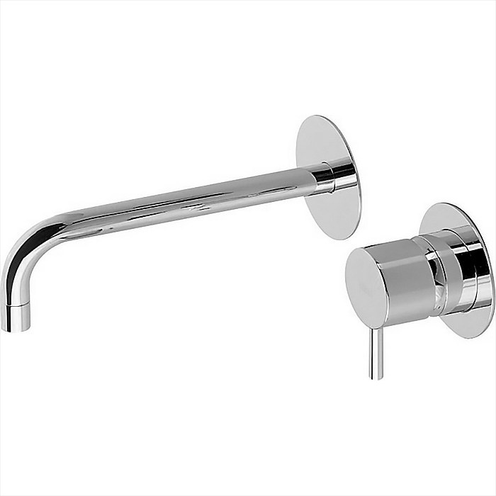 CISAL Less New Смеситель для раковины на 2 отверстия из стены,излив 258-225 мм, цвет: хром 