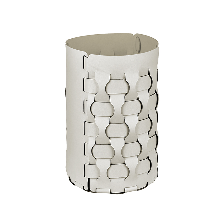 ADJ Корзина для мусора Dubai, D22xH35 см., цвет: белый/панна котта