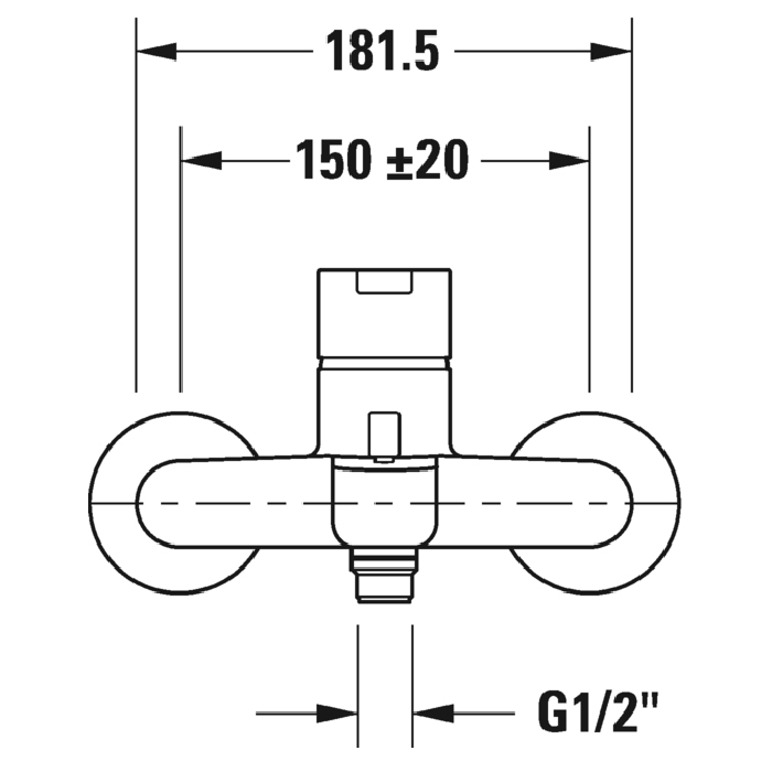 Duravit B.2 Смеситель для ванны, настенный, с обратным клапаном, цвет: хром