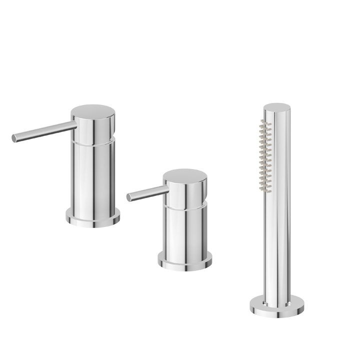 Newform XT Смеситель на борт ванны, 3 отв., с ручным душем, цвет: set хром