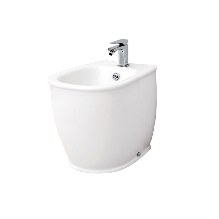 Artceram Azuley Биде напольное приставное 36х52см., 1 отв., c креплением, цвет: белый