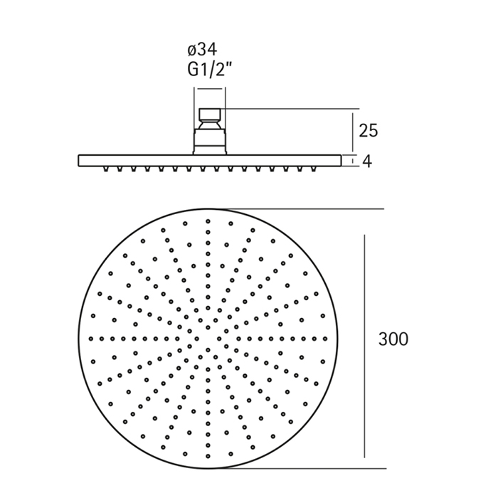 Cisal Xion Верхний душ, D30см, цвет нержавеющая сталь