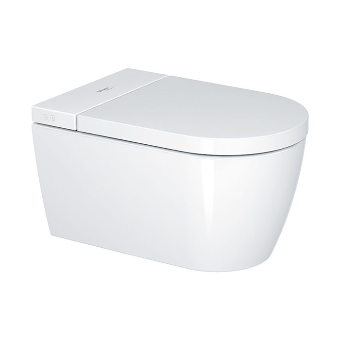 Duravit Starck F Plus Унитаз подвесной, безободковый, с сиденьем Sensowash, инсталляцией и клавишей, покрытие Hygieneglaze, цвет: белый