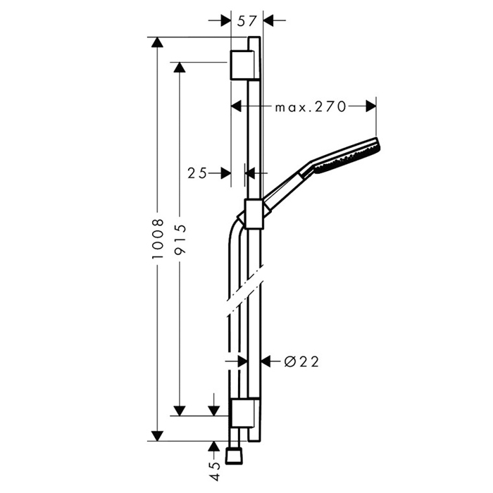 Hansgrohe Raindance Alive Select S Душевой гарнитур, настенный, EcoSmart, цвет: хром