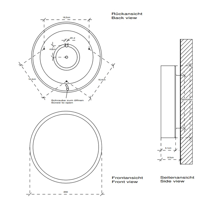 Decor Walther Round 30 Светильник потолочный 30x8см, 2x R7s 78mm max. 100W, цвет: никель сатинированный