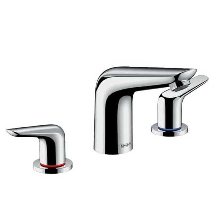 Hansgrohe Novus Смеситель для раковины 100, на 3 отверстия, с донным клапаном, хром