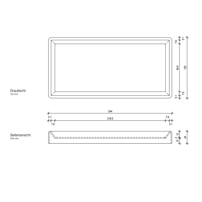 Decor Walther Classic DW 345 Бокс универсальный 25x12x2см, настольный, цвет: золото