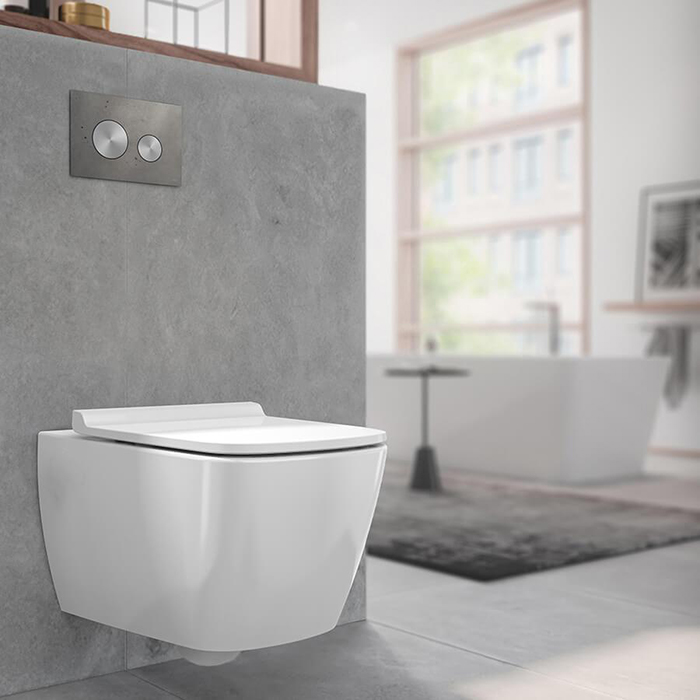 TECEneo Унитаз 54х36см, подвесной, безободковый, смыв Tornado, сиденье slim, цвет: белый