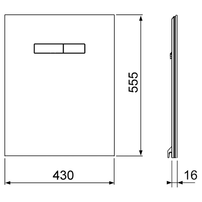 TECELux для установки стандартного унитаза с верхней панелью из черного стекла с механическим блоком управления, стекло черное, клавиши хром