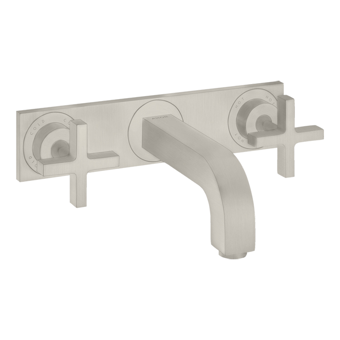 Axor Citterio Смеситель для раковины 226, встраиваемый, излив: 22.6см., с панелью, цвет: сталь