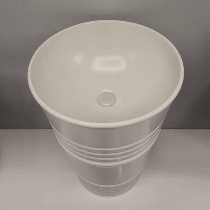 Kerasan Artwork Раковина свободностоящая "BARREL" d45x90см, без отв., слив в стену, цвет: белый матовый