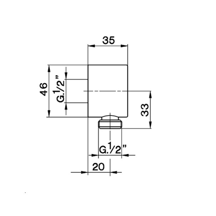 Cisal Shower Вывод из стены для душевого шланга, цвет: никель матовый