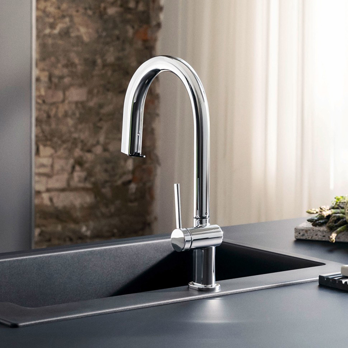 Hansgrohe Aqittura Смеситель для кухни, 1 отв., с вытяжным изливом 1jet и функцией фильтрации, цвет: хром 