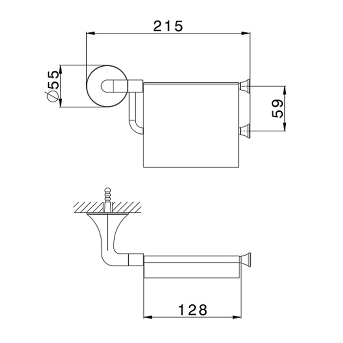 Cisal Vita Держатель бумаги с крышкой, цвет: черный матовый