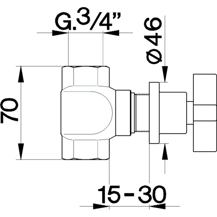 CISAL Barcelona Запорный вентиль 3/4", цвет: черный матовый