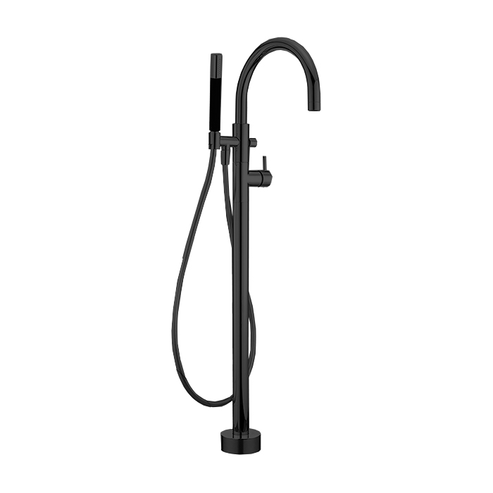 Cisal Slim Смеситель для ванны, напольный, с ручным душем и шлангом 150см., внешняя часть, цвет: черный матовый