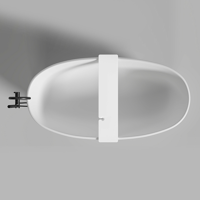 Salini Gabbiano Basic Полка для ванны 900х200х72 мм. установка на отдельностоящие ванны шириной до 870 мм, S-Stone, цвет: матовый белый