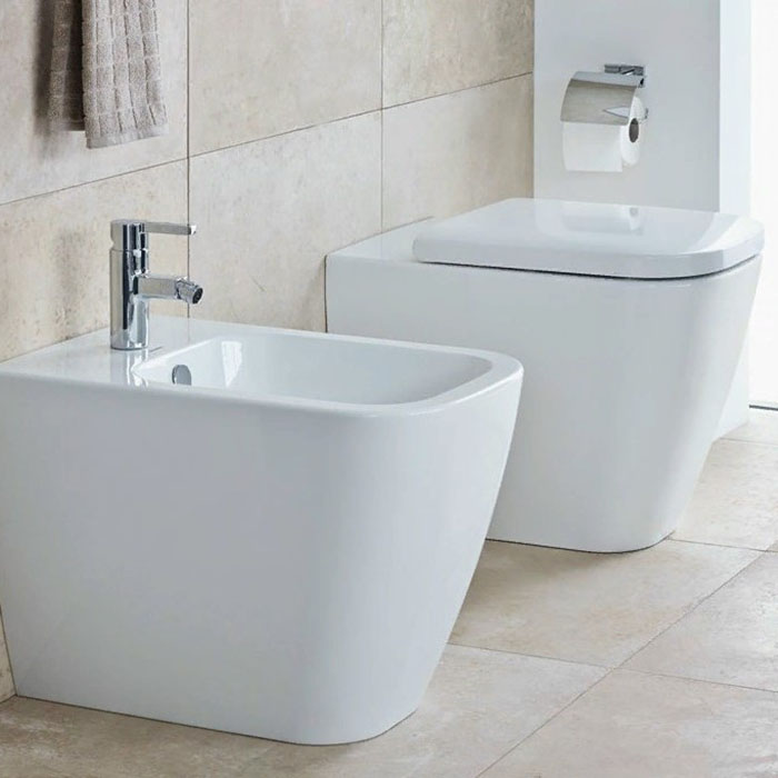 Duravit Happy D.2 Унитаз напольный 36.5x57см, пристенный вариант, для независимого подключения воды, с вертикальным смывом, включая крепление, сток горизонтальны