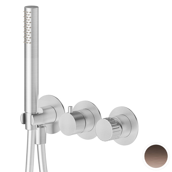 Newform Steel Line Смеситель для душа, настенный, на 2 выхода, цвет: brushed copper bronze