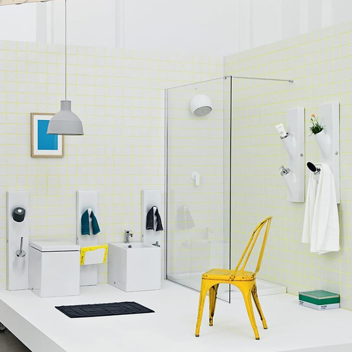 Artceram Sotto Up Панель для аксессуаров с держателем туалетной бумаги, керамическая, подвесная,  цвет: белый