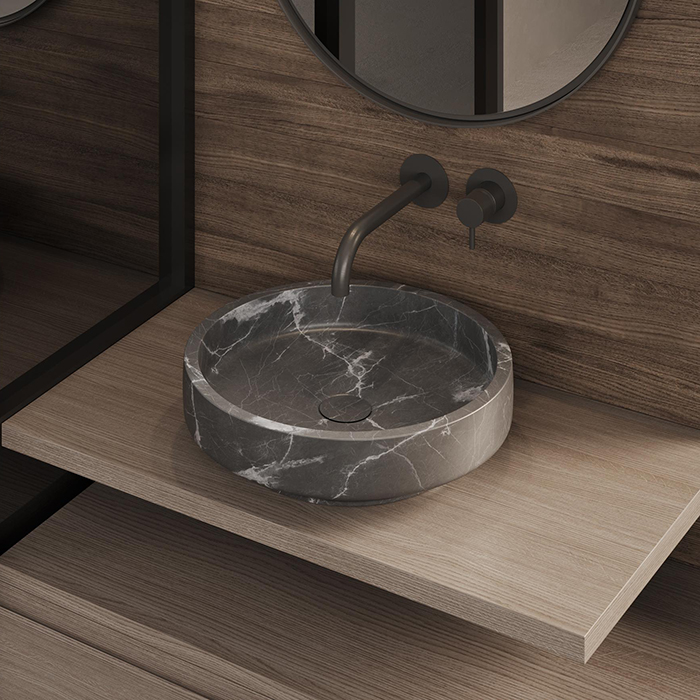 Dea Design Marble Bologna Раковина 45х45х12.4см., накладная, без отв., мрамор, цвет: Grey Carnic
