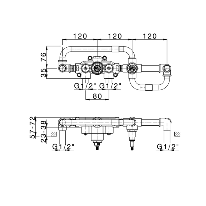 Cisal Hi-Rise Встраиваемая часть термостатического смесителя для ванны
