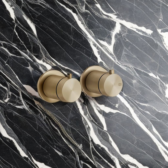 Gessi Gessi316 Смеситель для душа, встраиваемый, термостатический, с переключателем на 2 положения, цвет: Warm Bronze Br. PVD
