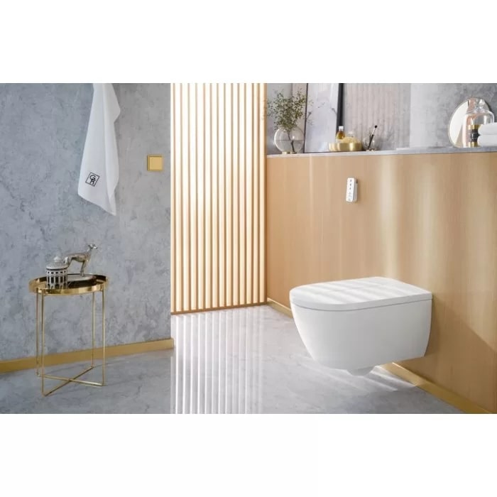Villeroy&Boch Viclean Унитаз-биде 38.5х59.5х36см., подвесной, в комплекте с сиденьем, покрытие CeramicPlus, цвет: альпийский белый