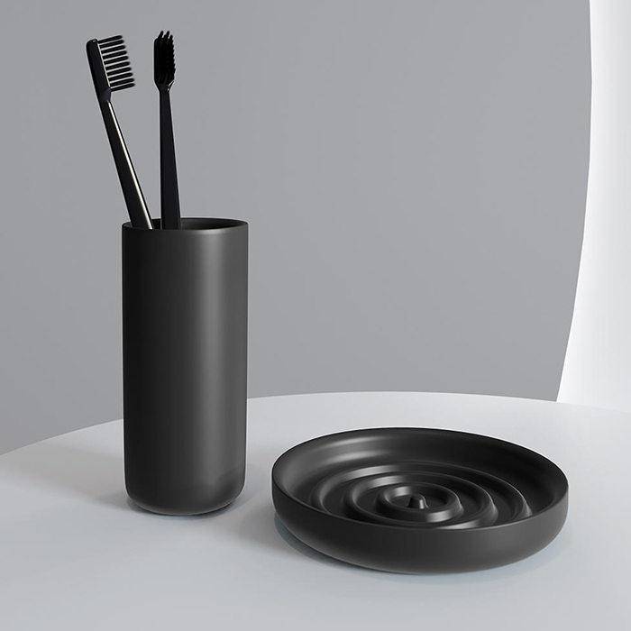 Salini Gocce Стакан настольный, S-Stone, цвет: черный матовый