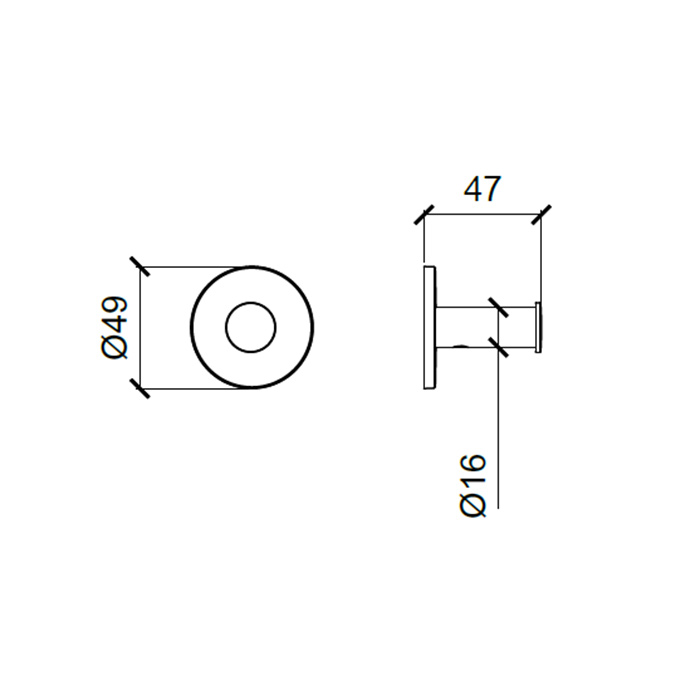 Almar Крючок 4.9x4.7см, цвет: латунь брашированная PVD