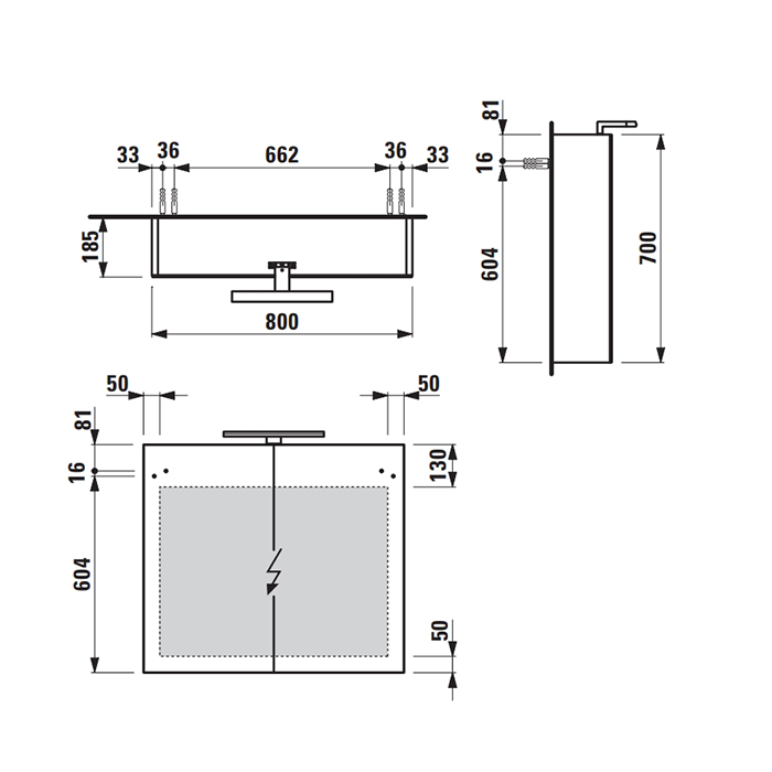 Laufen Base Шкафчик зеркальный 80x18.5x70cм, 2 дверцы, с горизонтальным элементом LED-подсветки, 2 стеклянные полки, 1 розетка, цвет: белый матовый