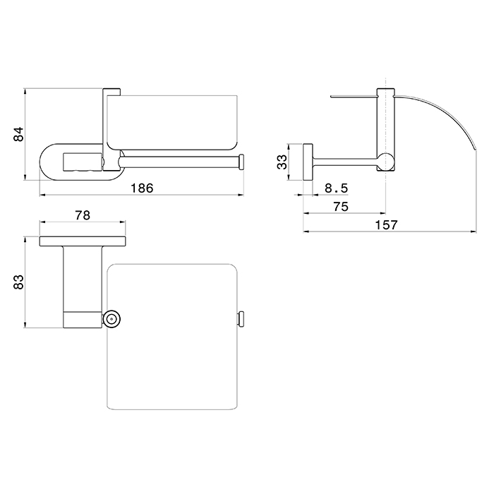 Newform XT Держатель т/б., подвесной, цвет: Copper satin