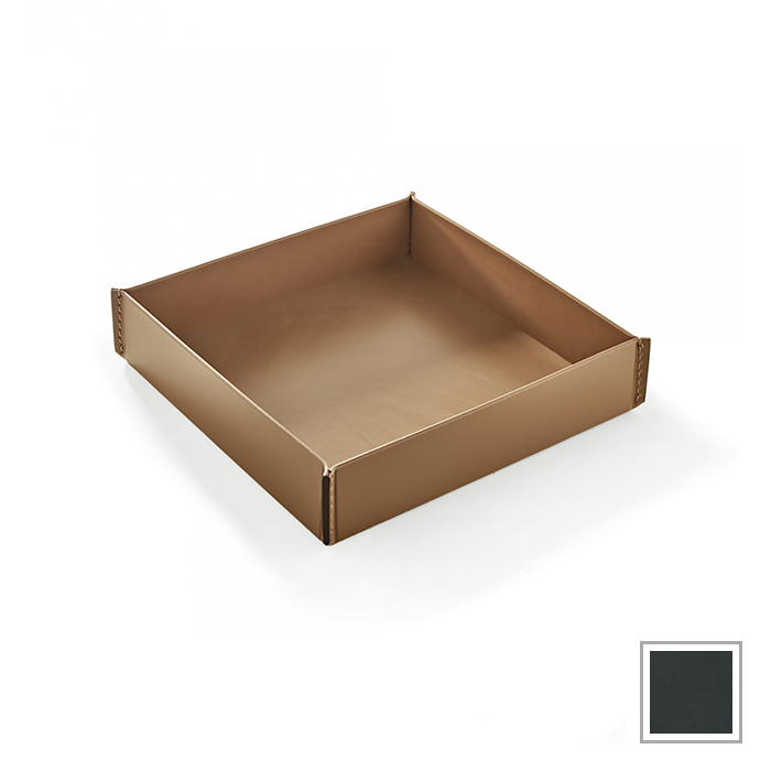 3SC Meridien Лоток 26.5х6х26.5см., настольный, гладкая кожа, цвет: Grigio Scuro