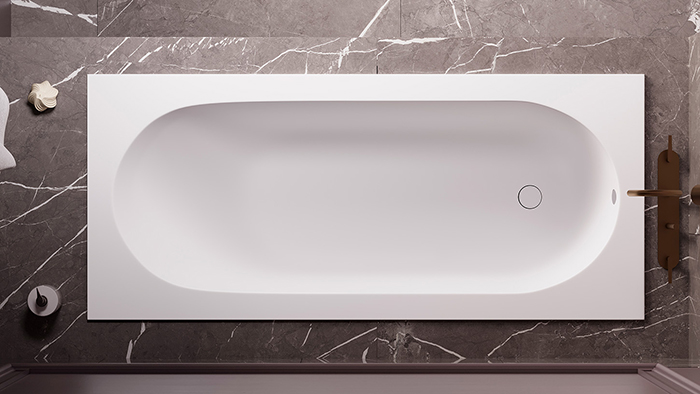 Salini Lofo Ванна 168.8х74.2х59см., встраиваемая, Solid Surface, без слив-перелива, с ножками, цвет: белый матовый