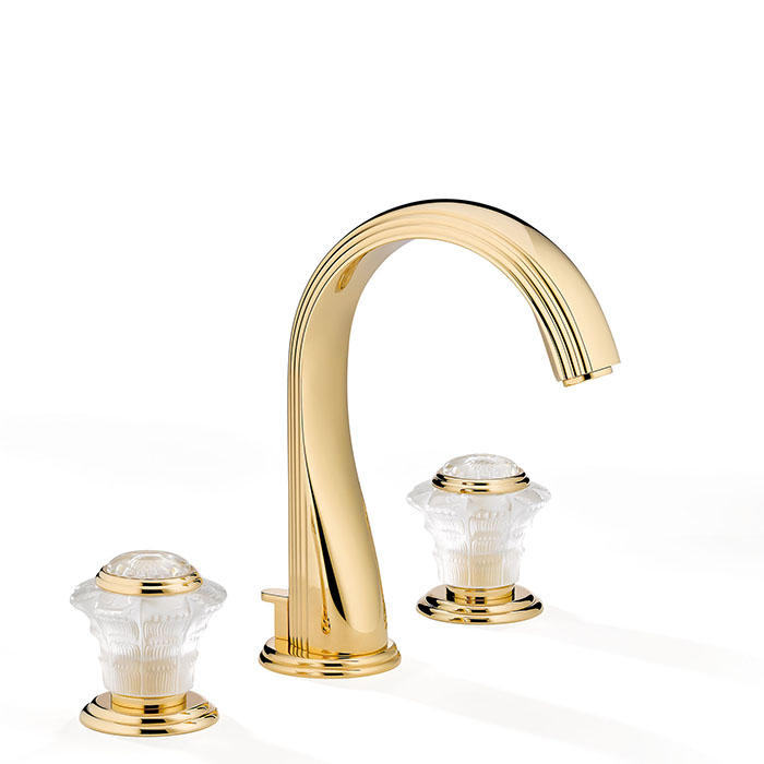 THG Dahlia Смеситель для раковины, 3 отв., цвет: золото