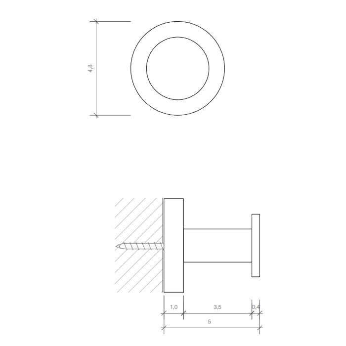 Decor Walther Basic HAK4 Крючок, подвесной, цвет: черный матовый