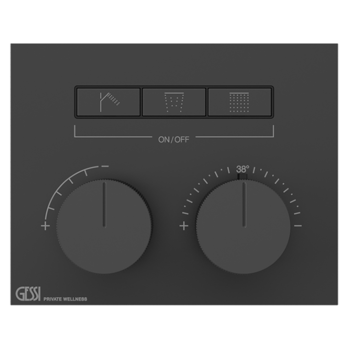 Gessi Hi-Fi Термостат для душа, с включением до 3 источников одновременно, внешняя часть, цвет: black XL