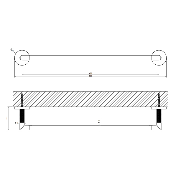 Gessi Anello Полотенцедержатель 45см, подвесной, цвет: Finox Brushed   Nickel