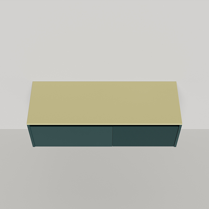 Salini Domino Тумба со столешницей, 140х50х40см., из S-Stone в сборе, крепеж; сифон; фасад: эмаль Ral6004, столешница: Ral1000