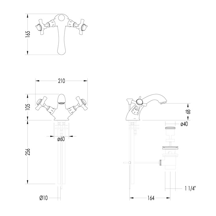 Devon&Devon Coventry Смеситель для раковины, цвет: золото