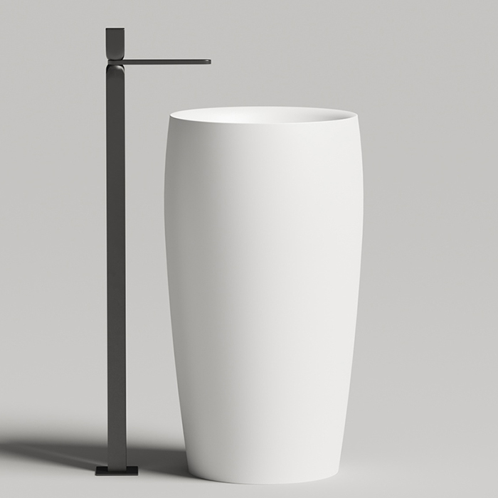 Salini Alda Раковина отдельностоящая 47х47х90см, без отв., S-sense, цвет: белый